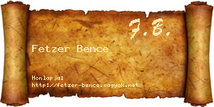 Fetzer Bence névjegykártya